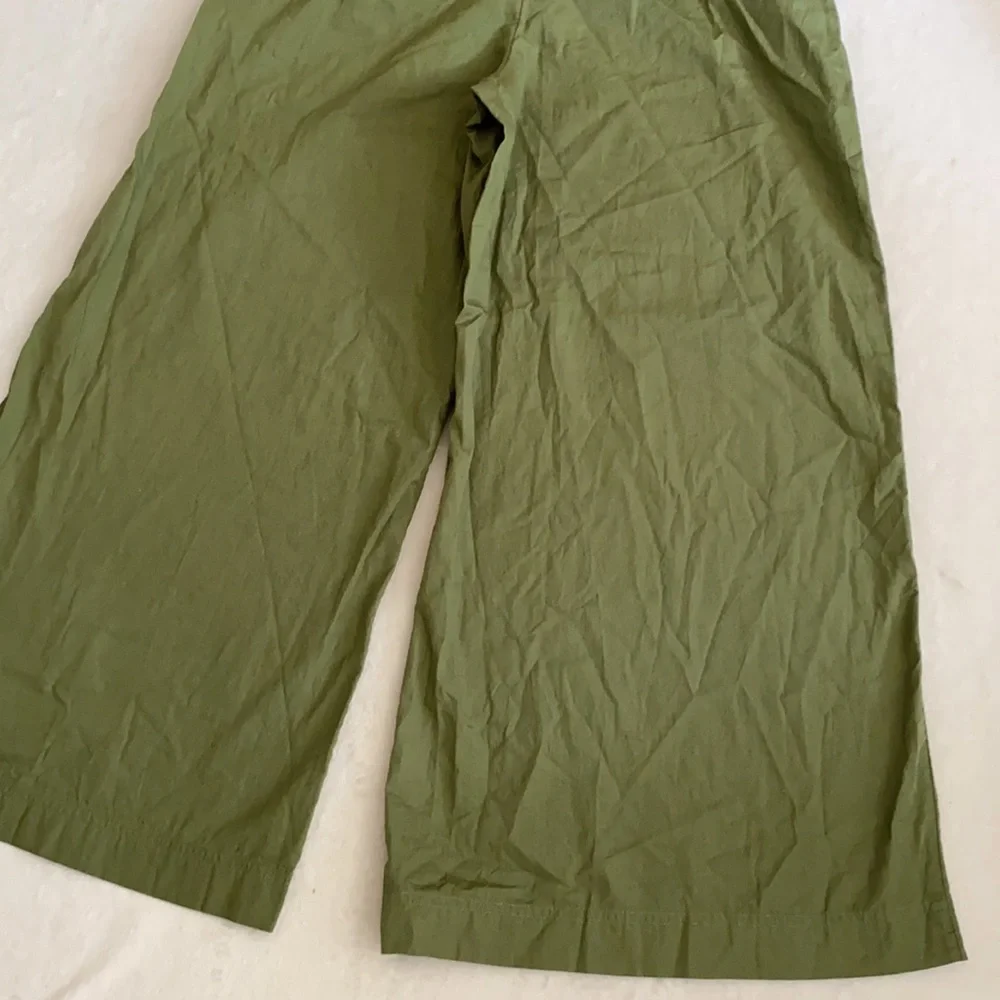 Free People | Menorca High Waist Wide Leg Cropped Pants Forest Glen Green (6) - Picture 14 of 16